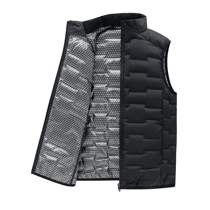 Warm Cozy Men’s Down Vest - Stand Collar, Duck Down, Winter