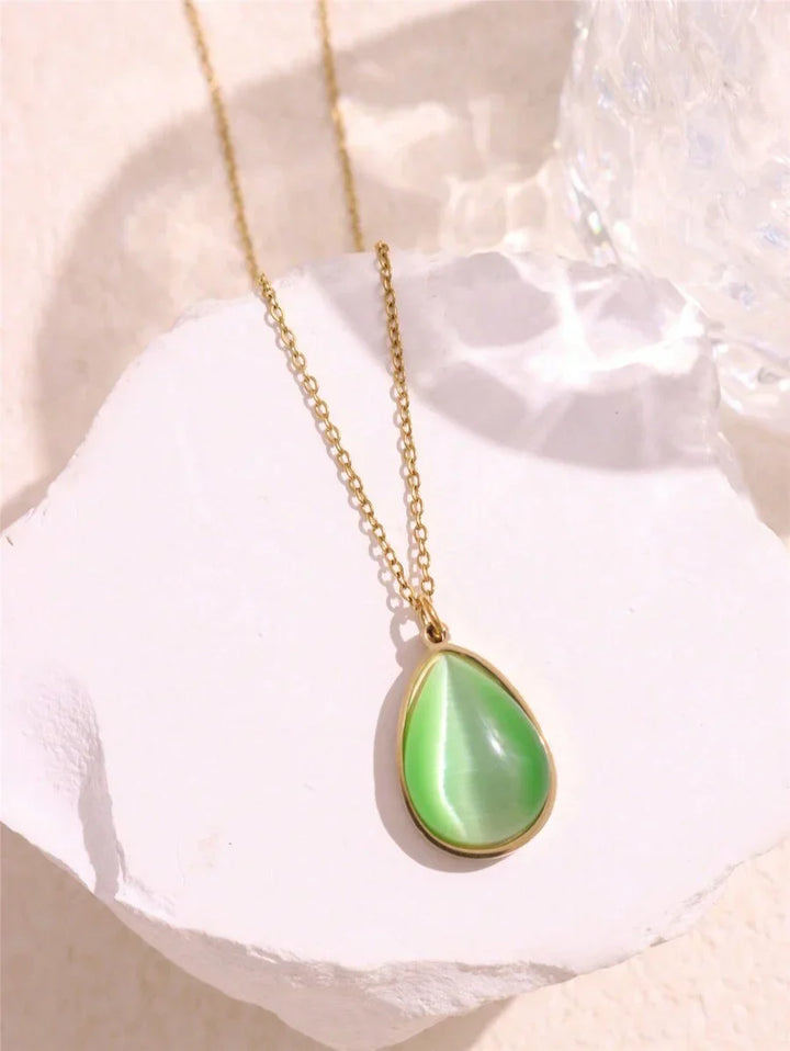 Layered Gold Tone Necklace Set With Resin Stone Pendants Boho Statement jewellery Gift Idea Fall 2026
