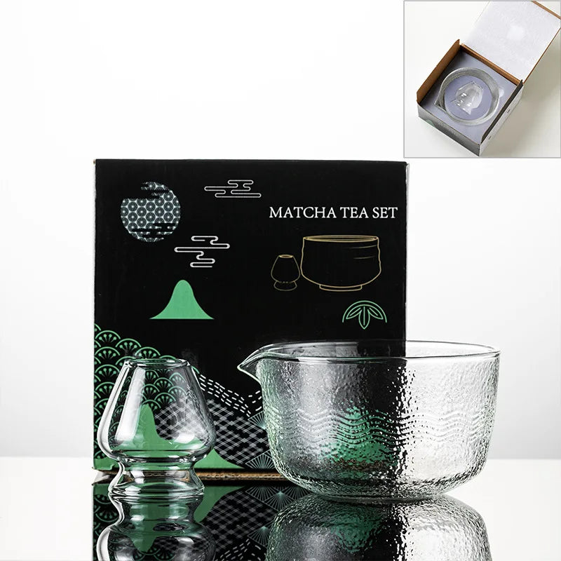 Matcha Mixing Bowl Glass Pouring Spout Japanese Tea