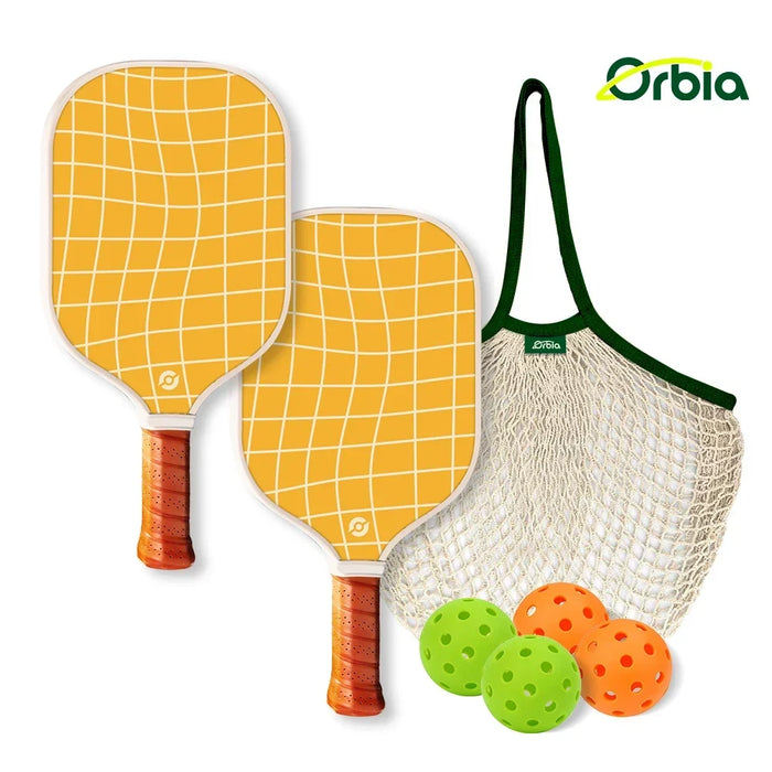 Kid's Pickleball Paddle Set with Glass Fiber Construction and 13mm Polypropylene Core for Outdoor Sports