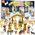 Nativity Advent Calendar 24 Pcs Miniature Nativity Figurines Set for Christmas Countdown 2025 Family Activity