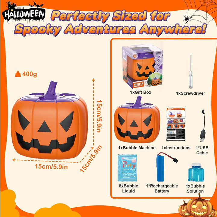 Pumpkin Bubble Machine Halloween 2025 With Lights Sound