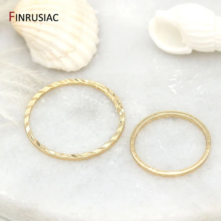 14K Gold Plated Brass jewellery Ring Connectors Pack 10Pc