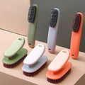 Soft Bristled 2pc Household Cleaning Brushes - Long Handle Shoe & Clothes Brush Set