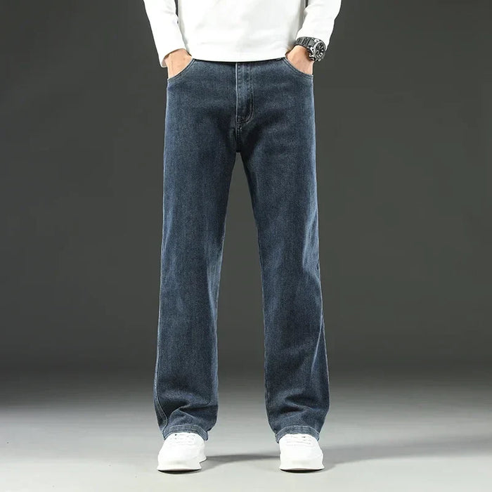 Stretchy Men’s Jeans - Wide Leg, Cotton, Business Casual