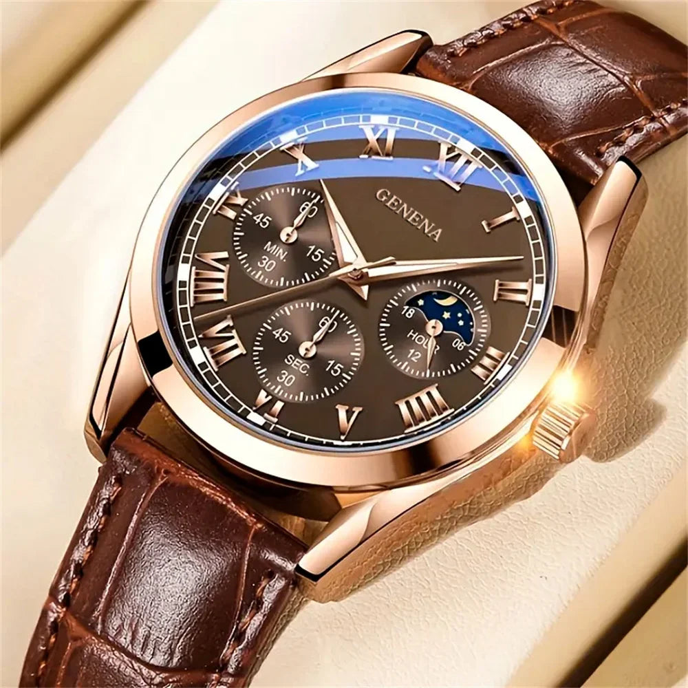 Quartz Watch Leather Strap Dress Casual Fall 2025 Business