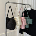 Cozy women's quilted tote – padded square shoulder bag, polyester, casual everyday