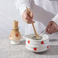 Matcha Bowl Set Ceramic Strawberry Whisk Chasen Kit