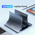 Vertical Laptop Stand with Silicone Grip - Dual Device Holder for MacBook & Tablet, Heat Dissipation,