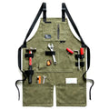 Denim Canvas Apron With Adjustable Cross Back Straps Work Apron Fall 2025 Custom Logo Durable Tool Pockets
