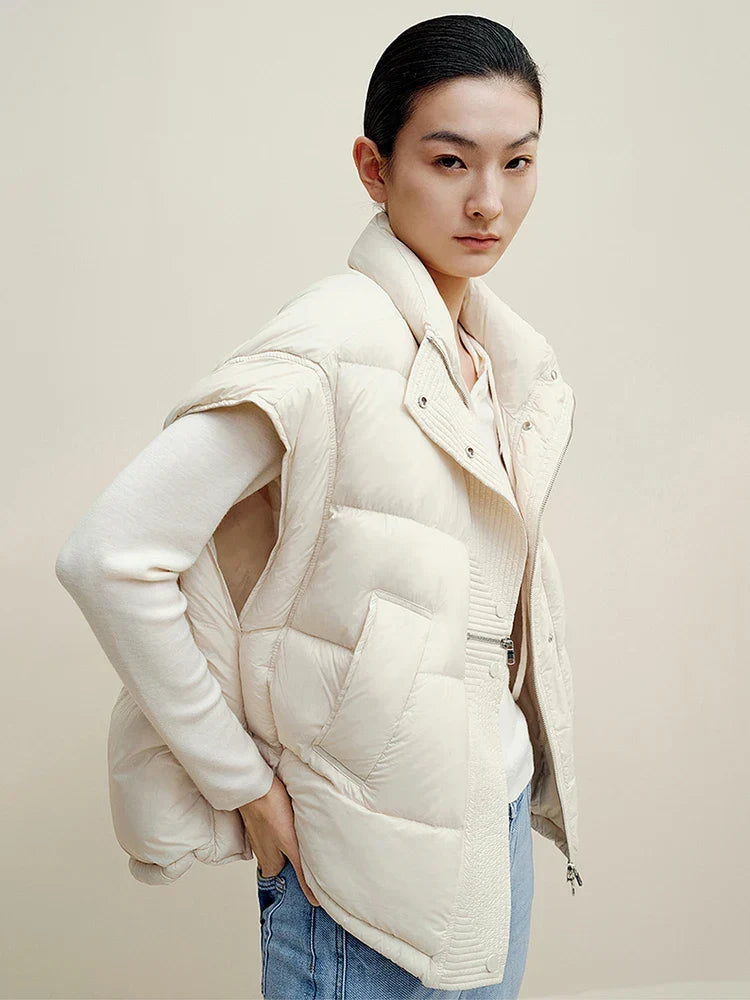Insulating Women’s Down Vest - Cropped, Duck, Winter