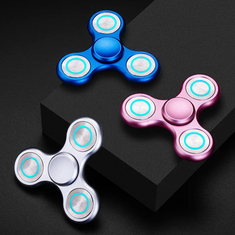 Fidget Spinner Luminous Metal Triangle EDC Desk Focus Toy