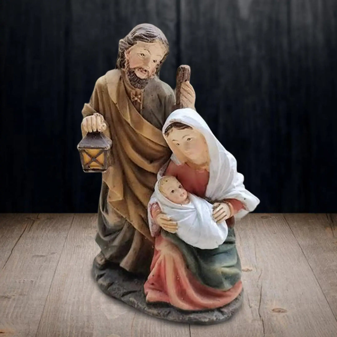 Nativity Scene Figures Resin Holy Family Statue Christmas Decor Gift Idea 2025 Keepsake