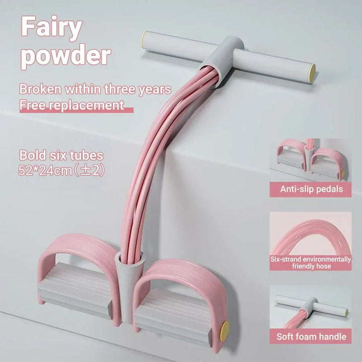 Resistance Band 6 Tube Pedal Puller Fitness Trainer