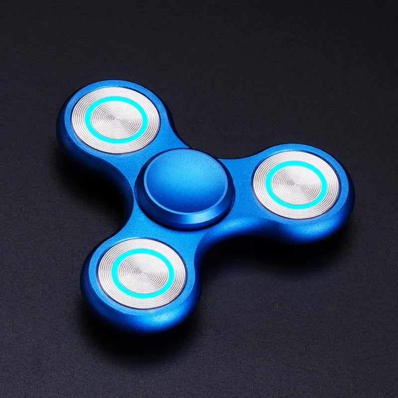 Fidget Spinner Luminous Metal Triangle EDC Desk Focus Toy