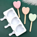 Heart-Shaped Silicone Ice Cream Mold, 3 Cavity Design for Chocolate, Pudding, and More, Food-Grade, Easy Release