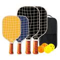 Pickleball Paddle Set for Family, Durable Glass Fiber with 13mm PP Core, Lightweight Outdoor Pickleball Equipment