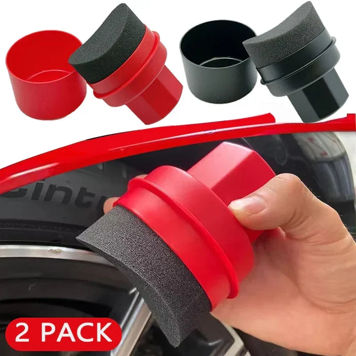 Car Wheel Polishing Sponge Brush Curved Tire Cleaner Contour Dressing Applicator 2 Pack Fall 2025 Gift