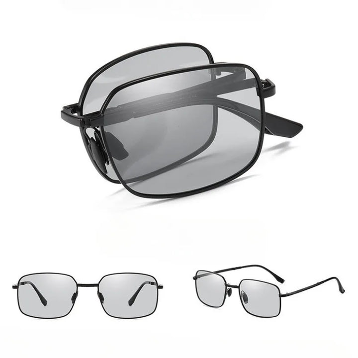 Polarized Folding Sunglasses 2 Pack Dual Use Driving Day Night colour Changing Square Frame Spring 2026 Trend