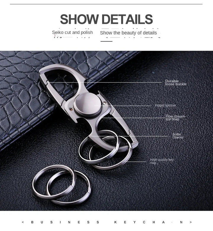 Fidget Spinner Keychain Stainless Steel EDC Gift 2025