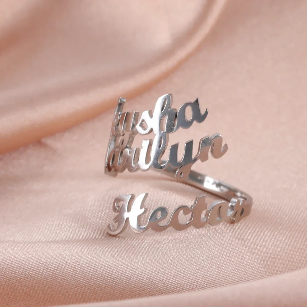 Name Ring Custom Double First Names jewellery For Couples Personalized Gift TikTok Viral Fall 2026