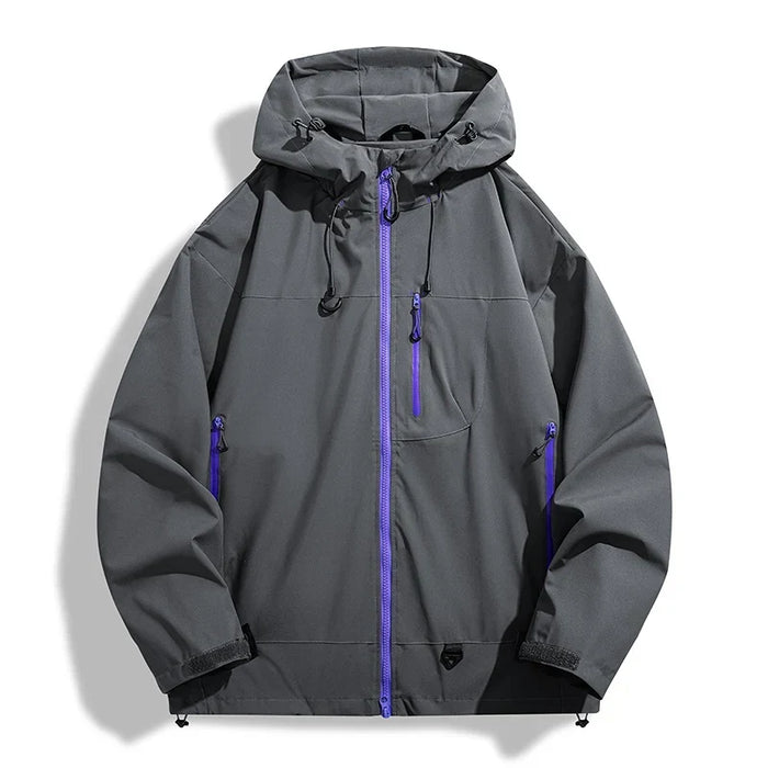 Waterproof Unisex Windbreaker - Hooded Single-Layer, Hiking