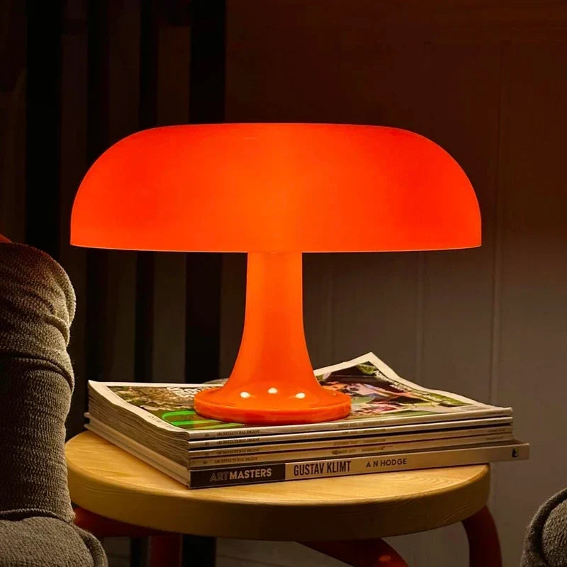 Japandi LED Mushroom Table Lamp Ivory Minimalist Bedside Lighting