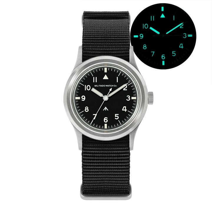 36mm Field Watch Sapphire Crystal VH31 Sweep Quartz
