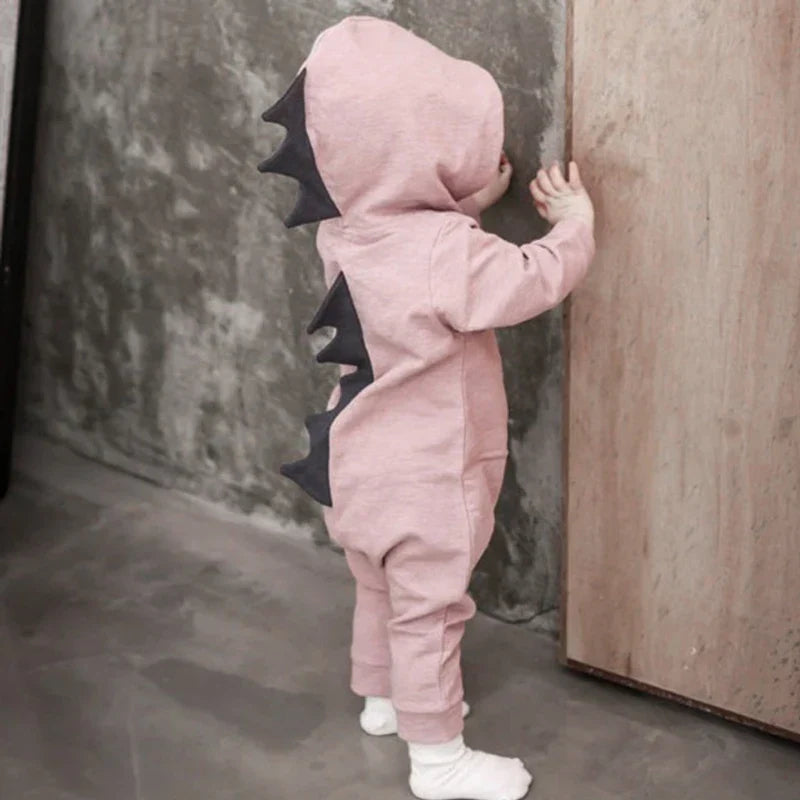 Newborn Baby Dinosaur Hooded Romper Jumpsuit Autumn Winter Clothes for Boys and Girls