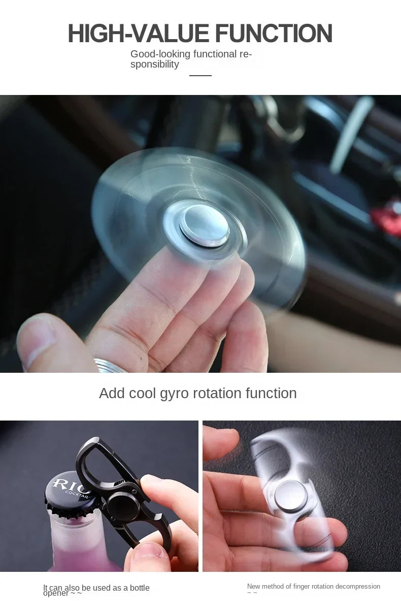 Fidget Spinner Keychain Stainless Steel EDC Gift 2025