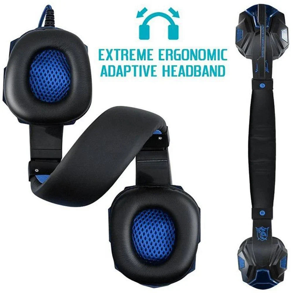 Gaming Headset Wired Noise Cancelling Microphone Adjustable
