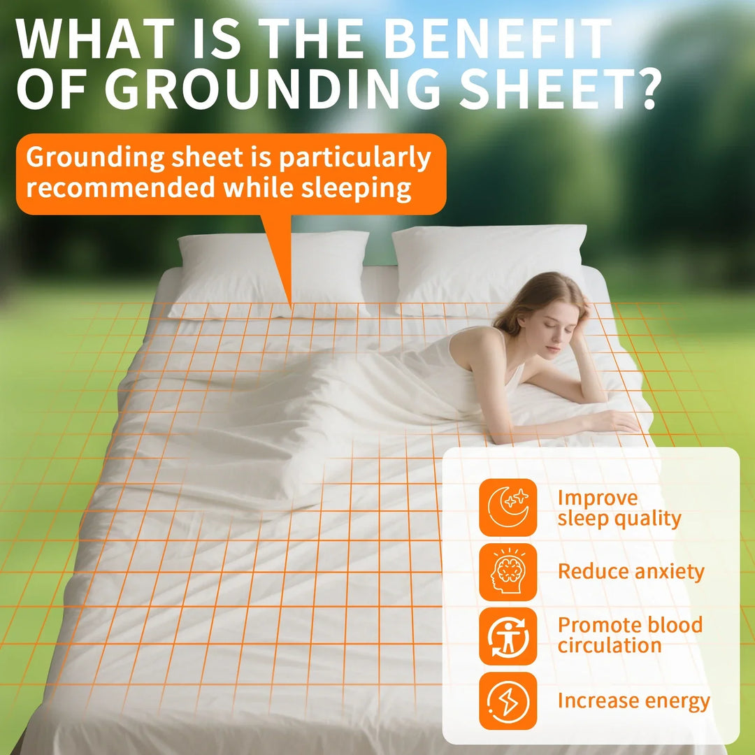Earthing Grounding Bed Sheet 95 Cotton 5 Silver Fiber