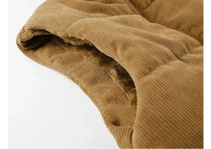 Insulating Mens Fleece Vest - Quilted Corduroy, Casual