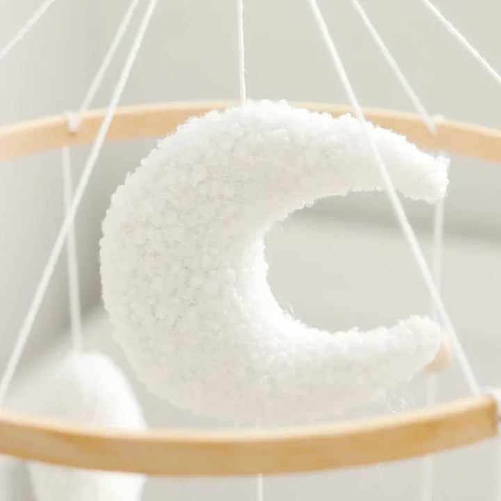 Wooden Crib Mobile Felt Bear Musical Newborn Sensory Toys