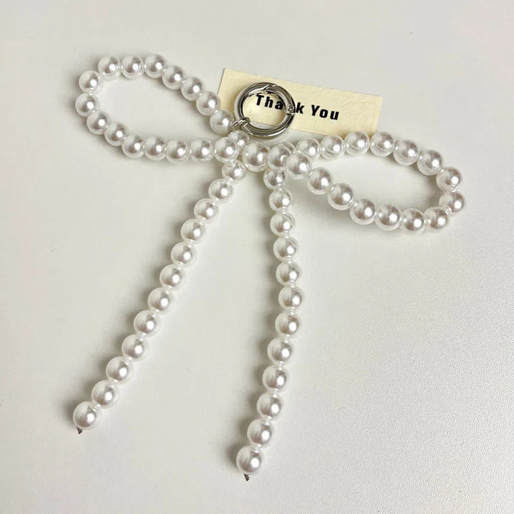 Beaded Pearl Bow Keychain Y2K Bag Charm Cute Gift Accessory