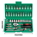 Home Tools Drive Socket Set - 1/4 Inch Ratchet Wrench & Metric Hex Bit Kit for Mechanics