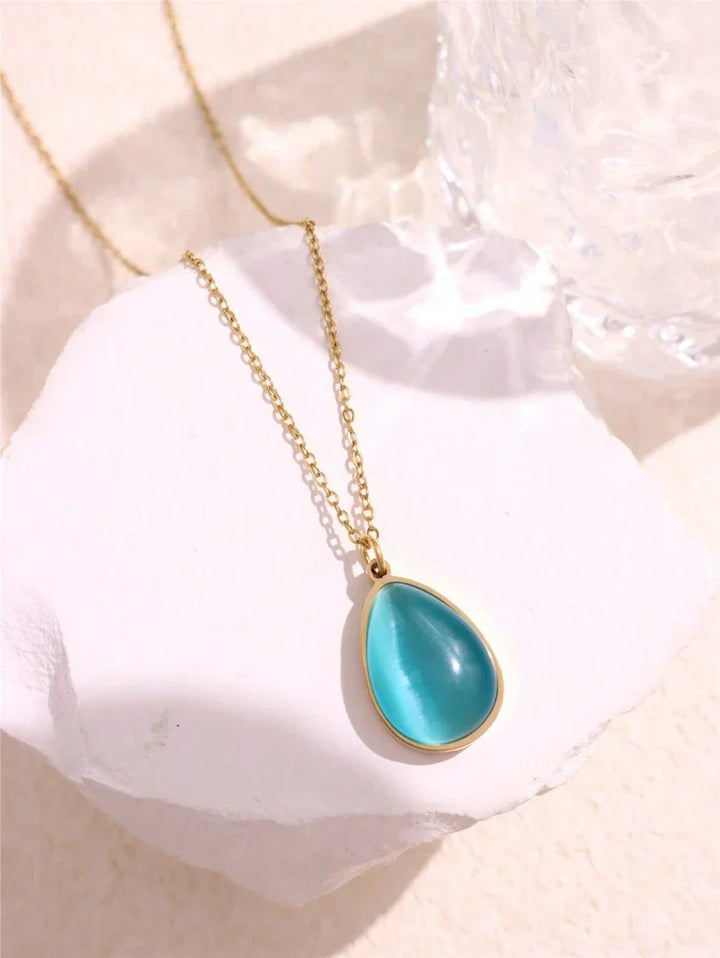 Layered Gold Tone Necklace Set With Resin Stone Pendants Boho Statement jewellery Gift Idea Fall 2026