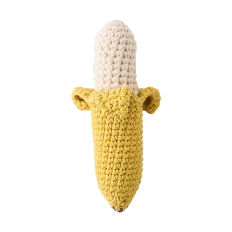Crochet Bear Teether Rattle Ring Newborn Sensory Toys