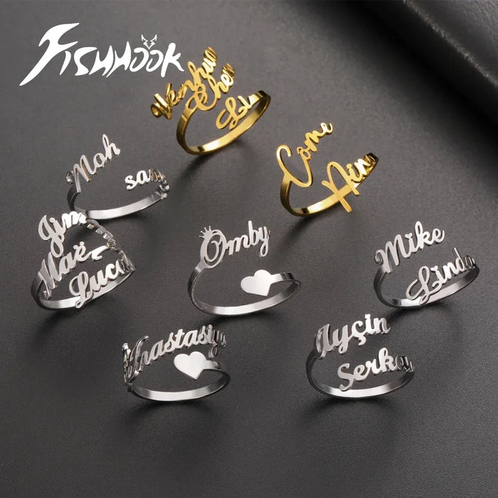 Name Ring Custom Double First Names jewellery For Couples Personalized Gift TikTok Viral Fall 2026