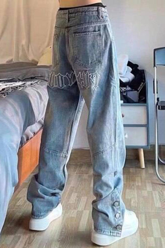 High-Waisted Stacked Women's Jeans, Trendy Relaxed Fit Denim, Comfortable 100% Cotton