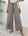 Relaxed Wide Leg Trousers for Women, Flowy Palazzo Trousers with Elastic Waistband and Breathable Fabric