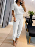 Lightweight women's lounge set – casual top and Trousers, high-quality fabric, for office and leisure