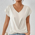 Warm & cozy women’s v-neck shirt – classic knit design, soft fabric, for versatile styling