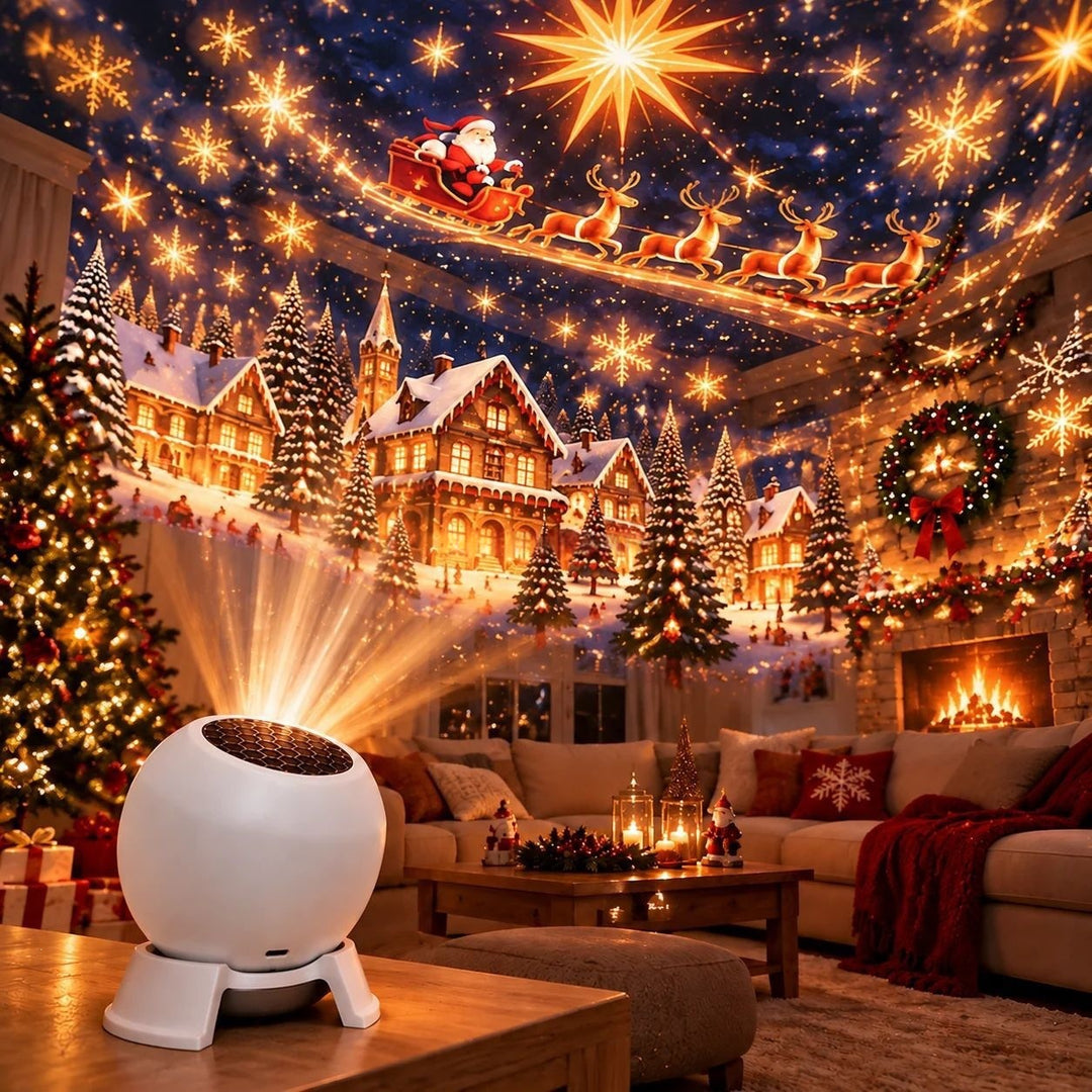 Christmas projector light casting patterns