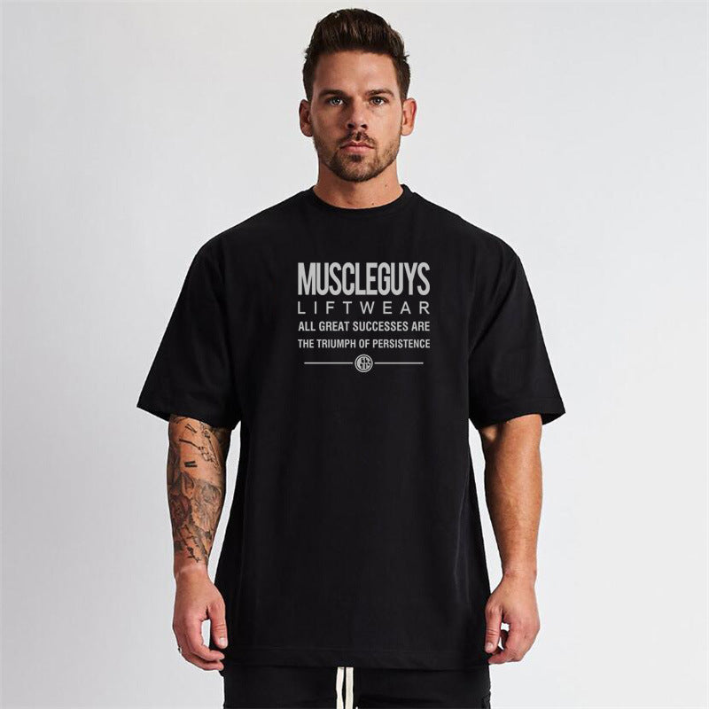 Soft men's short-sleeve t-shirt - relaxed, crew neck, cotton, for sports and gym training