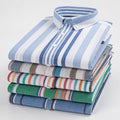 Lightweight men's shirt - square-collar classic striped, polyester, casual everyday wear