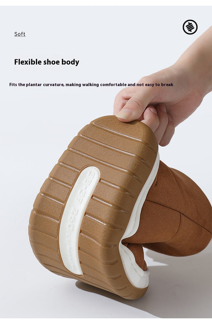 Plush heated indoor boots