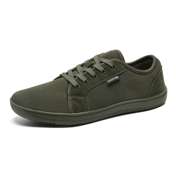 Breathable men's lace-up mesh casual Trainers – lightweight low-top everyday shoe, wide size range