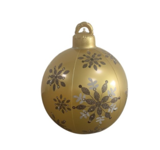 Giant inflatable Christmas bauble in garden