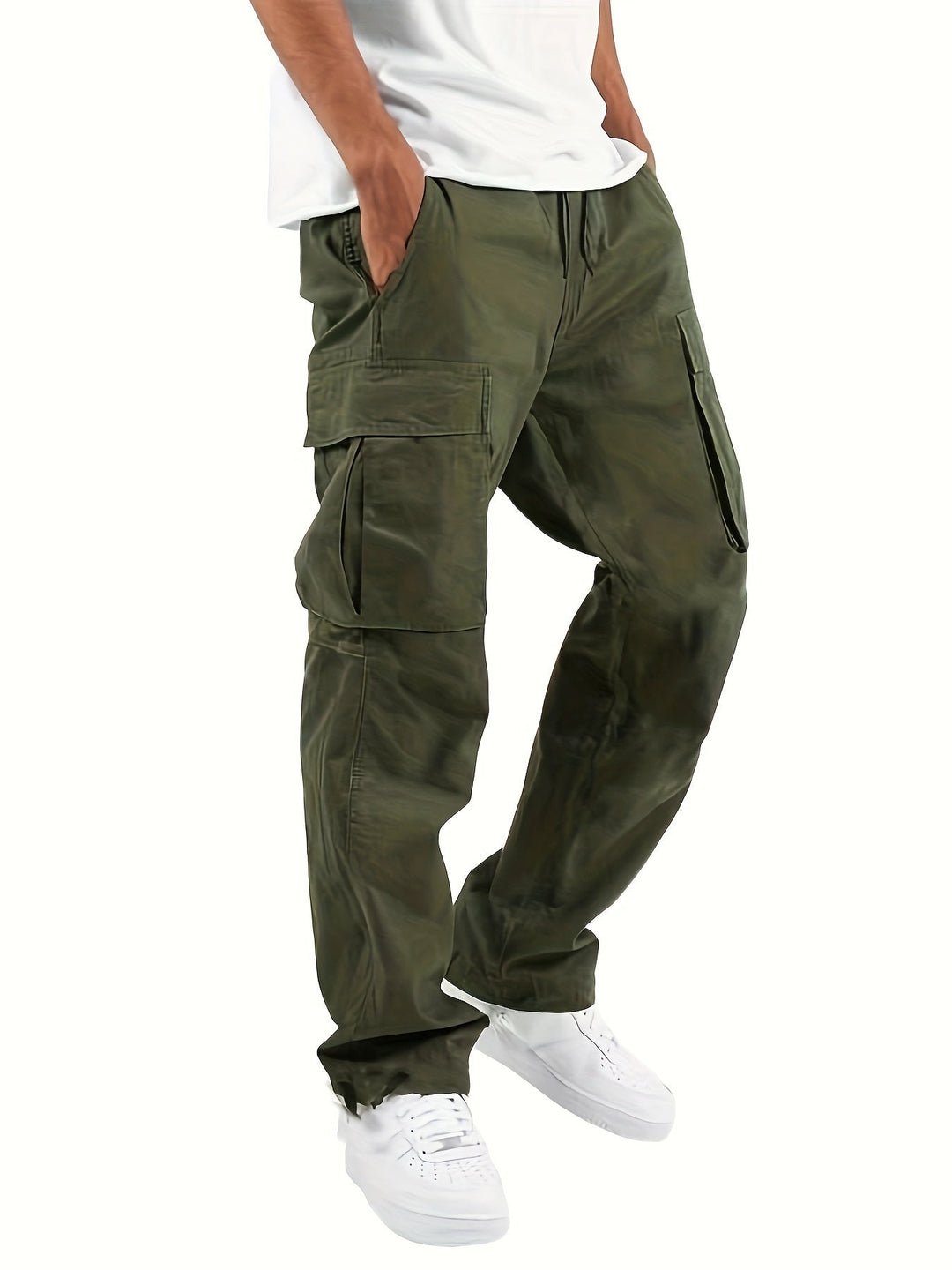 Oversized Cargo Trousers for Men with Multiple Pockets, Comfortable Fit and Durable Cotton Blend Trousers